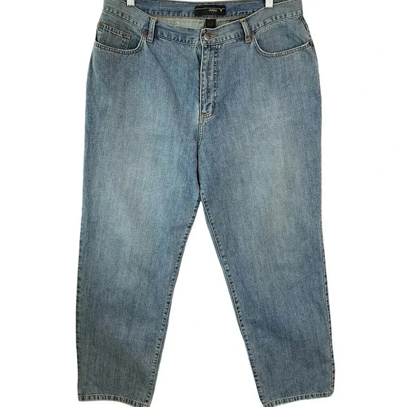 Venezia Denim Straight Leg High Waist Light Washed Mom Blue Jeans Plus Size 18 - Picture 1 of 15